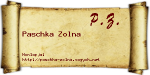 Paschka Zolna névjegykártya